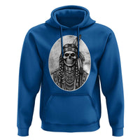 Vintage Gothic Skull Warrior Hoodie Native American Feather Chief
