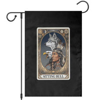 Sitting Bull Native American Chief Garden Flag Vintage Tarot Card Illustration