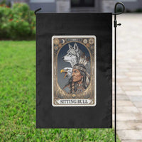 Sitting Bull Native American Chief Garden Flag Vintage Tarot Card Illustration