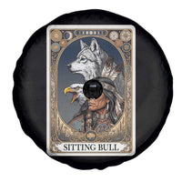 Sitting Bull Native American Chief Spare Tire Cover Vintage Tarot Card Illustration