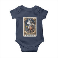 Sitting Bull Native American Chief Baby Onesie Vintage Tarot Card Illustration