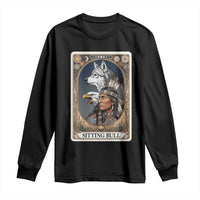 Sitting Bull Native American Chief Long Sleeve Shirt Vintage Tarot Card Illustration
