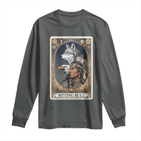 Sitting Bull Native American Chief Long Sleeve Shirt Vintage Tarot Card Illustration