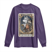 Sitting Bull Native American Chief Long Sleeve Shirt Vintage Tarot Card Illustration