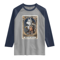 Sitting Bull Native American Chief Raglan Shirt Vintage Tarot Card Illustration