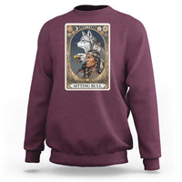 Sitting Bull Native American Chief Sweatshirt Vintage Tarot Card Illustration
