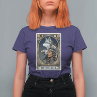 Sitting Bull Native American Chief T Shirt For Women Vintage Tarot Card Illustration