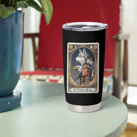 Sitting Bull Native American Chief Tumbler Cup Vintage Tarot Card Illustration