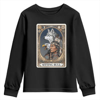 Sitting Bull Native American Chief Youth Sweatshirt Vintage Tarot Card Illustration
