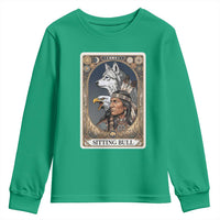 Sitting Bull Native American Chief Youth Sweatshirt Vintage Tarot Card Illustration