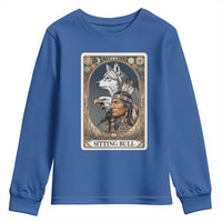 Sitting Bull Native American Chief Youth Sweatshirt Vintage Tarot Card Illustration