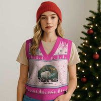 Black Hills South Dakota White Buffalo V-Neck Knit Sweater Vest State Pride Gift