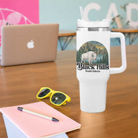 Black Hills South Dakota White Buffalo Tumbler With Handle State Pride Gift