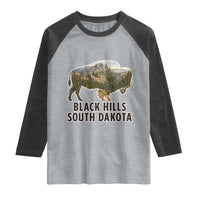 Black Hills South Dakota Bison Raglan Shirt State Pride Gift