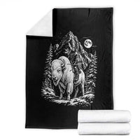 Vintage Native American Bison Rider Throw Blanket Indigenous Warrior Graphic