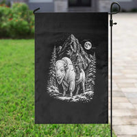 Vintage Native American Bison Rider Garden Flag Indigenous Warrior Graphic