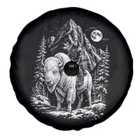 Vintage Native American Bison Rider Spare Tire Cover Indigenous Warrior Graphic