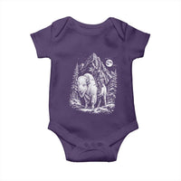 Vintage Native American Bison Rider Baby Onesie Indigenous Warrior Graphic