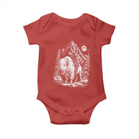 Vintage Native American Bison Rider Baby Onesie Indigenous Warrior Graphic