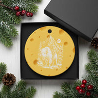 Vintage Native American Bison Rider Ceramic Ornament Indigenous Warrior Graphic