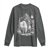 Vintage Native American Bison Rider Long Sleeve Shirt Indigenous Warrior Graphic