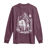 Vintage Native American Bison Rider Long Sleeve Shirt Indigenous Warrior Graphic