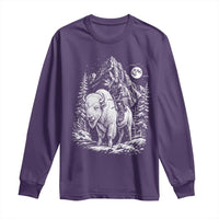 Vintage Native American Bison Rider Long Sleeve Shirt Indigenous Warrior Graphic