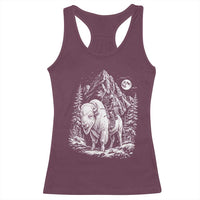 Vintage Native American Bison Rider Racerback Tank Top Indigenous Warrior Graphic