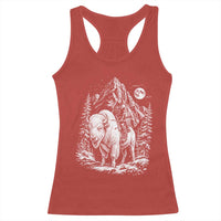 Vintage Native American Bison Rider Racerback Tank Top Indigenous Warrior Graphic