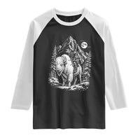 Vintage Native American Bison Rider Raglan Shirt Indigenous Warrior Graphic