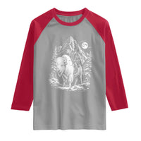 Vintage Native American Bison Rider Raglan Shirt Indigenous Warrior Graphic
