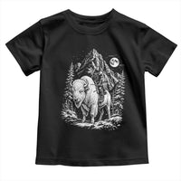 Vintage Native American Bison Rider Toddler T Shirt Indigenous Warrior Graphic