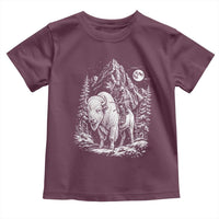 Vintage Native American Bison Rider Toddler T Shirt Indigenous Warrior Graphic