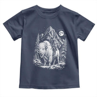 Vintage Native American Bison Rider Toddler T Shirt Indigenous Warrior Graphic