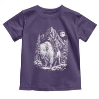 Vintage Native American Bison Rider Toddler T Shirt Indigenous Warrior Graphic