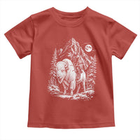 Vintage Native American Bison Rider Toddler T Shirt Indigenous Warrior Graphic