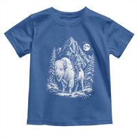 Vintage Native American Bison Rider Toddler T Shirt Indigenous Warrior Graphic