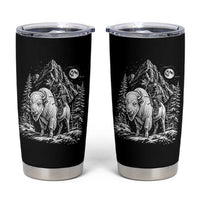 Vintage Native American Bison Rider Tumbler Cup Indigenous Warrior Graphic