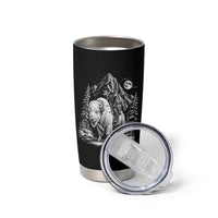 Vintage Native American Bison Rider Tumbler Cup Indigenous Warrior Graphic