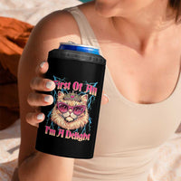 First Of All Im A Delight 4 in 1 Can Cooler Tumbler Geek Princess Cat Gift