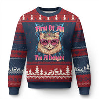 First Of All Im A Delight Ugly Christmas Sweater Geek Princess Cat Gift
