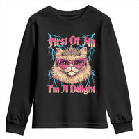 First Of All Im A Delight Youth Sweatshirt Geek Princess Cat Gift