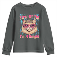 First Of All Im A Delight Youth Sweatshirt Geek Princess Cat Gift