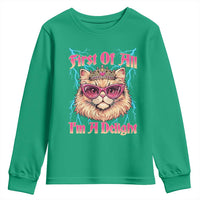 First Of All Im A Delight Youth Sweatshirt Geek Princess Cat Gift
