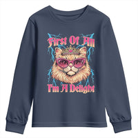 First Of All Im A Delight Youth Sweatshirt Geek Princess Cat Gift