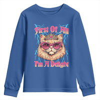First Of All Im A Delight Youth Sweatshirt Geek Princess Cat Gift