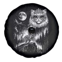Vintage Geek Princess Cat Spare Tire Cover Full Moon Engraving Art Gift