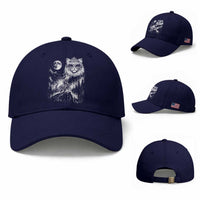 Vintage Geek Princess Cat Baseball Cap Full Moon Engraving Art Gift