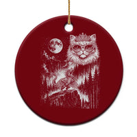 Vintage Geek Princess Cat Ceramic Ornament Full Moon Engraving Art Gift