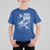 Vintage Geek Princess Cat T Shirt For Kid Full Moon Engraving Art Gift